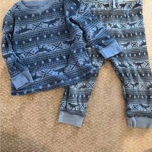 Blue Dinosaur Pajama Set and flannel pj jet